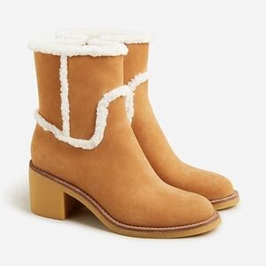 J. Crew NWT Black Shearling Crepe Sole Boots